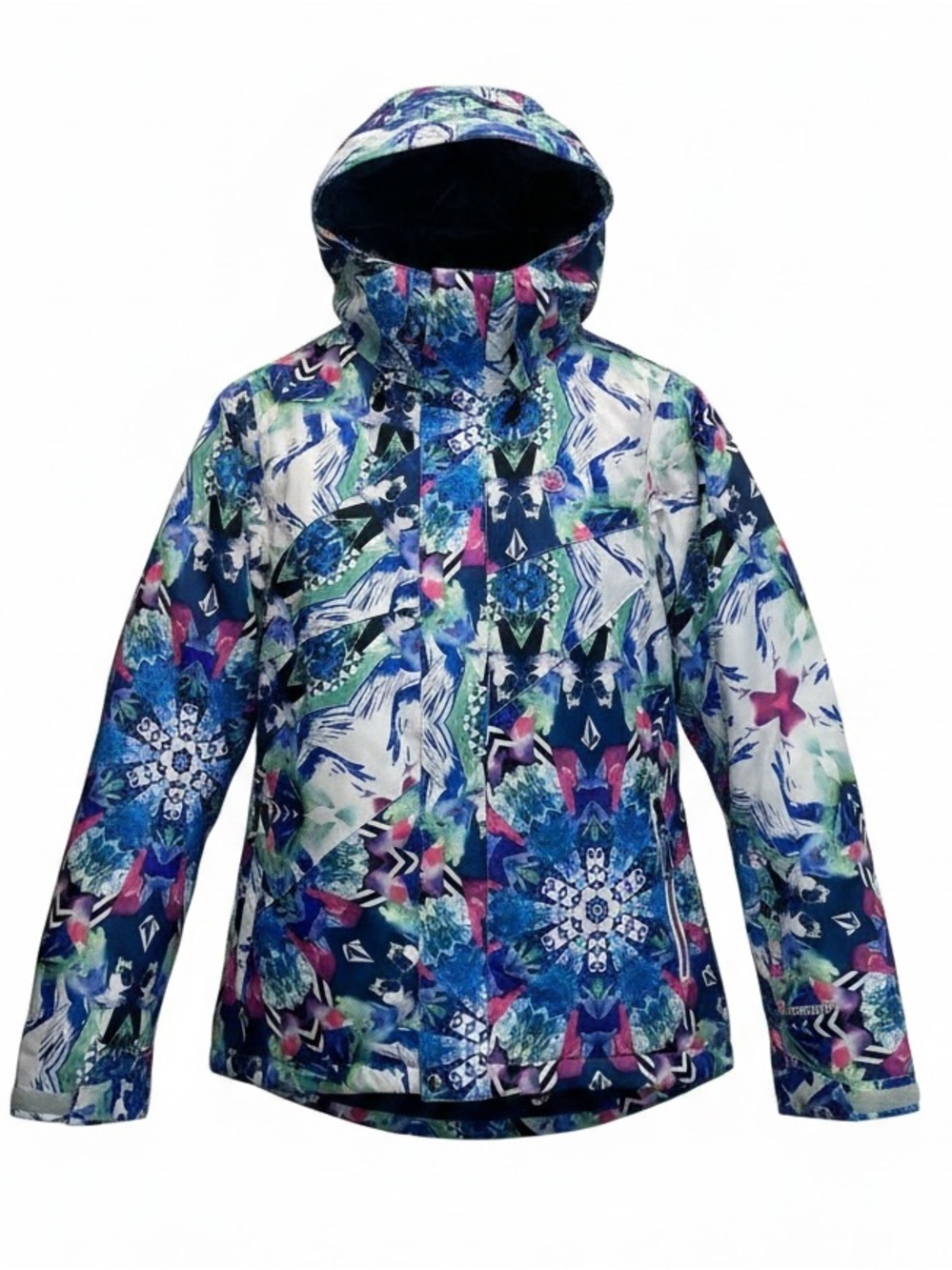 Volcom Slogan Insulated Brightly Colored Jacket Womens Size Small "Let it Storm"